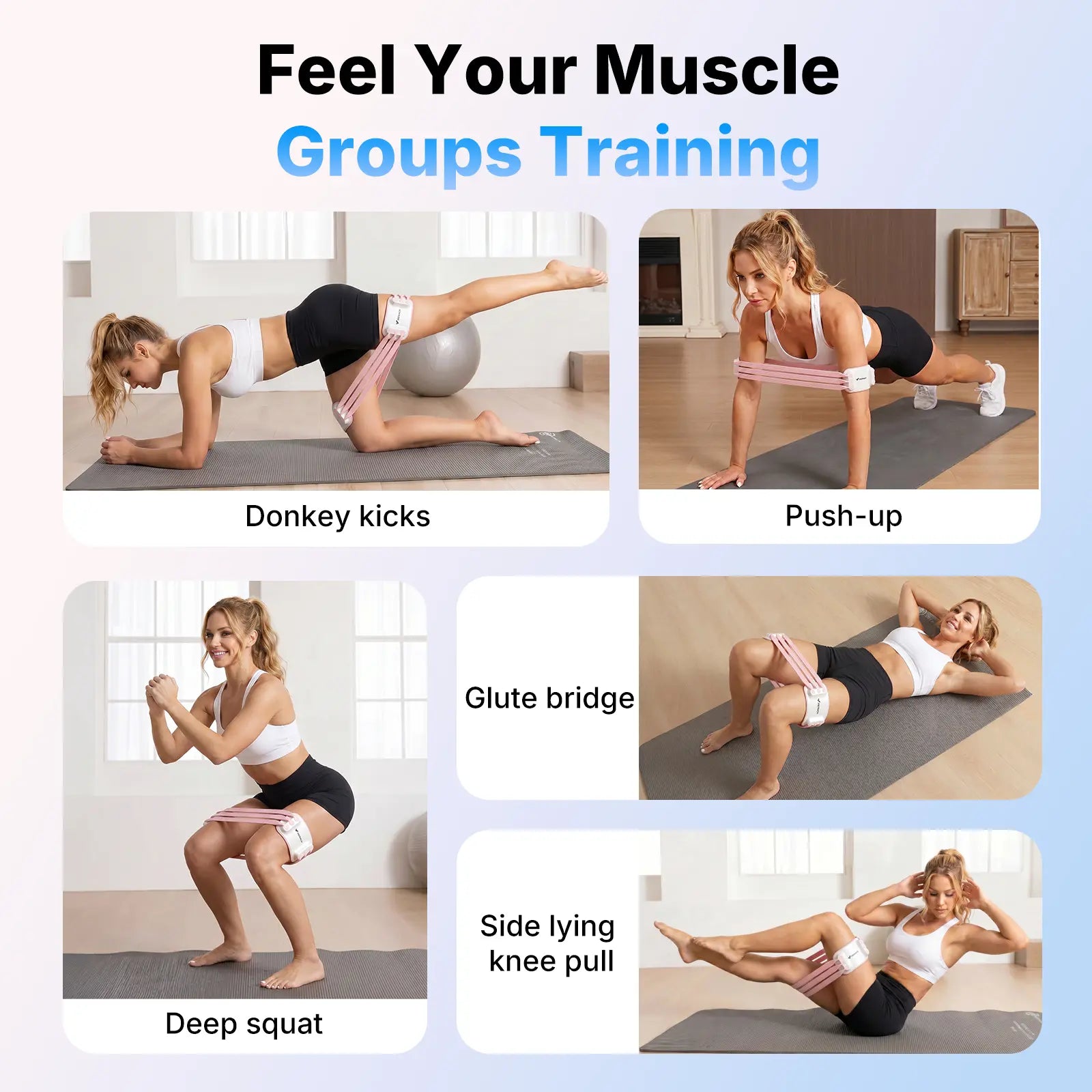 Merach Resistance Bands for Legs and Butt Exercise Loop Bands Yoga, Pilates, Rehab, Fitness and Home Workout, Strength Bands for Booty Resistance Loop Exercise Bands Hiplifter