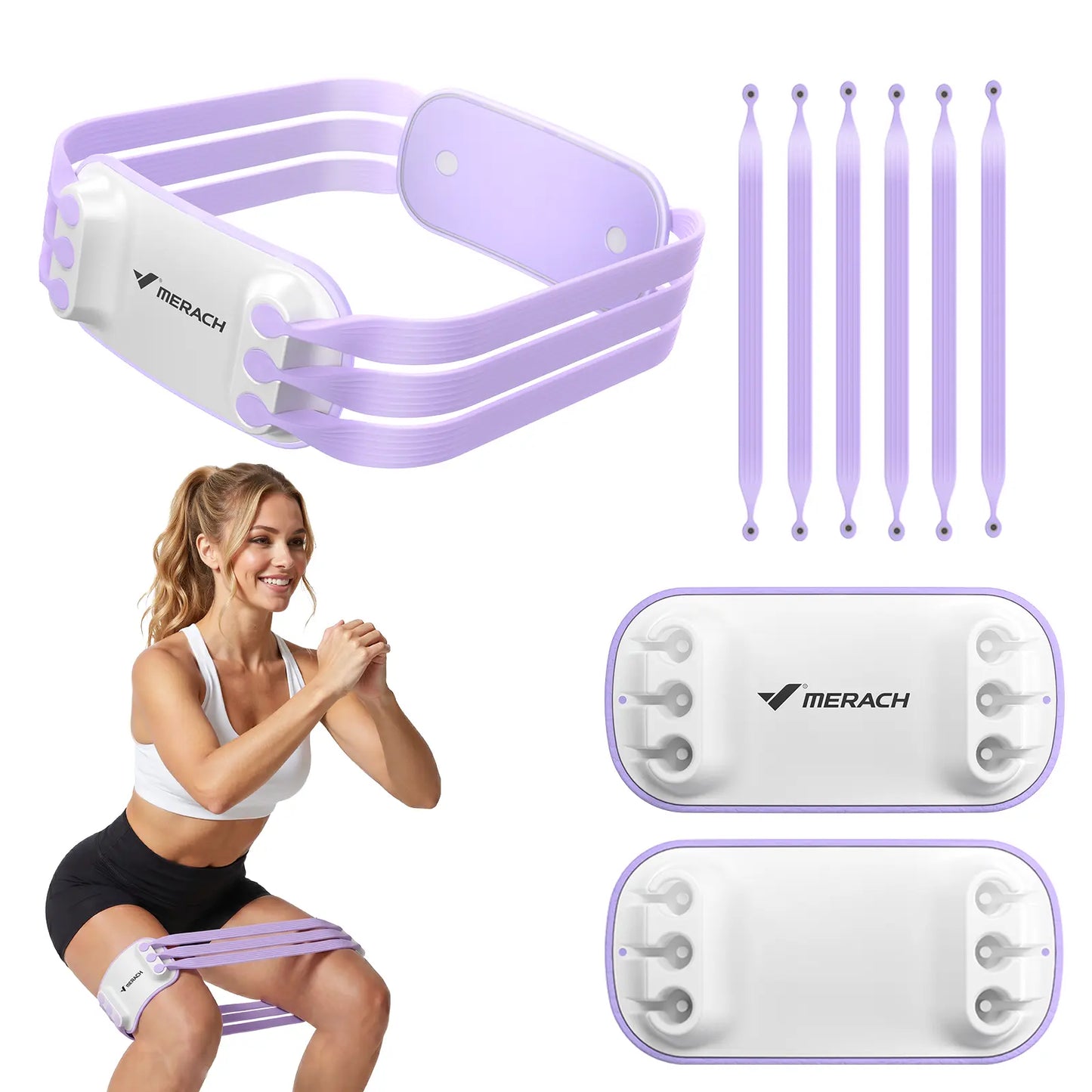 Merach Resistance Bands for Legs and Butt Exercise Loop Bands Yoga, Pilates, Rehab, Fitness and Home Workout, Strength Bands for Booty Resistance Loop Exercise Bands Hiplifter